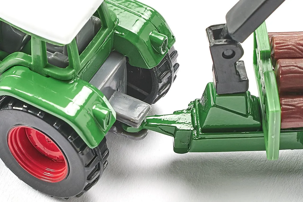SIKU 1645 Tracteur remorque forestière miniature vert 14,7cm