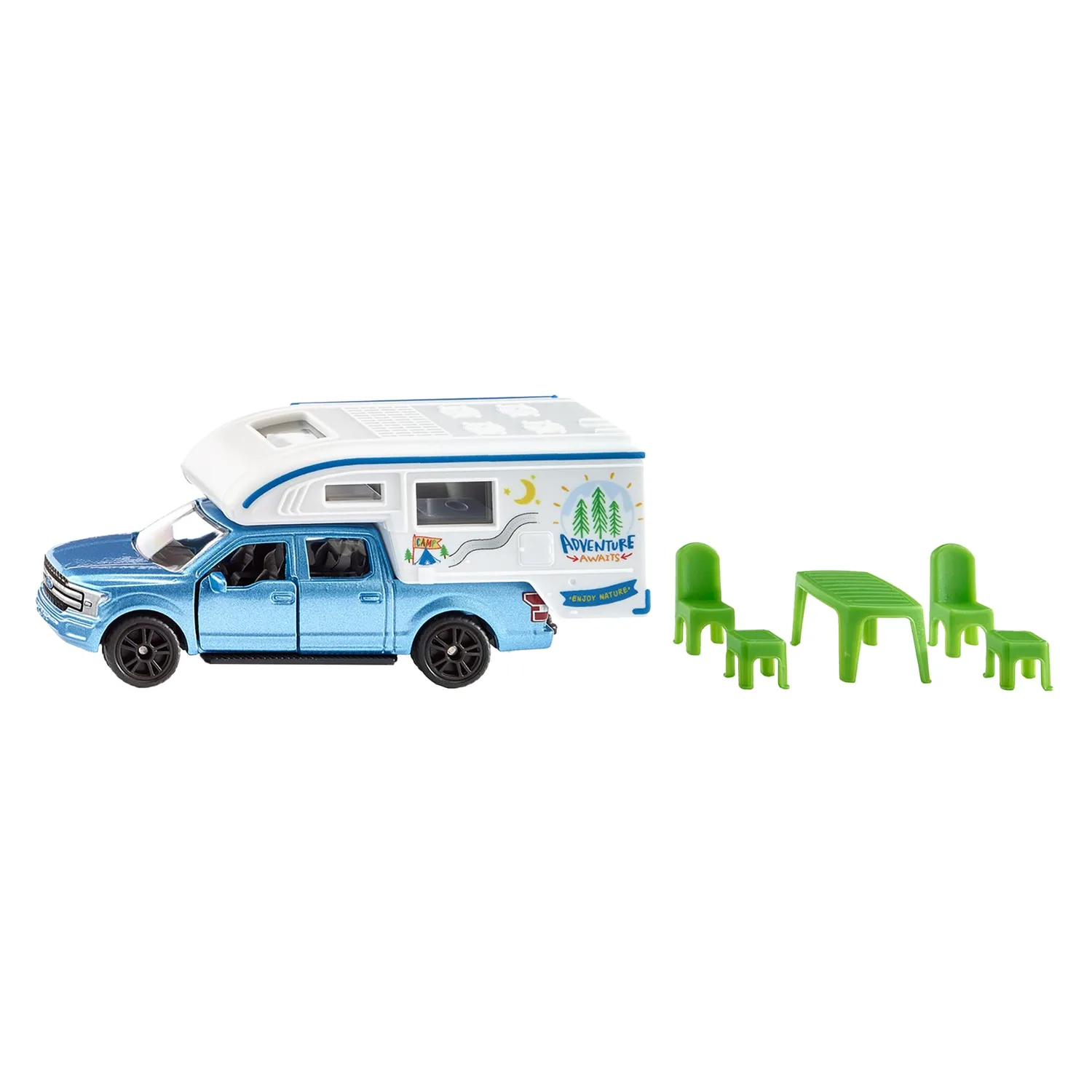 Siku Super 1693 Ford F150 Pick-Up Camper miniature 9,9 cm bleu