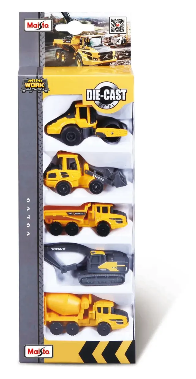 Maisto Volvo chantier camion miniature 1/72 blister 5 jaune