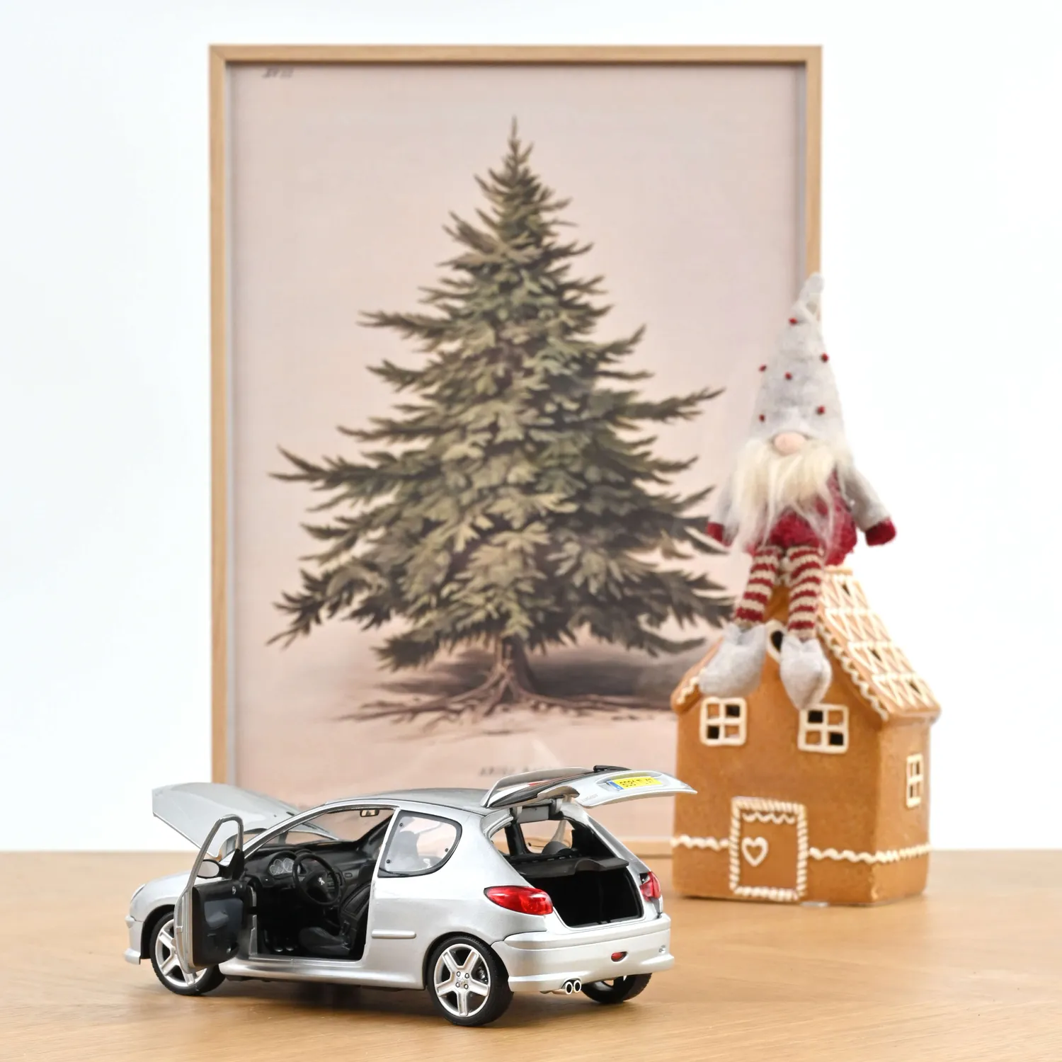 Norev Peugeot 206 RC 2003 miniature 1/18 argent 4 ouvrants