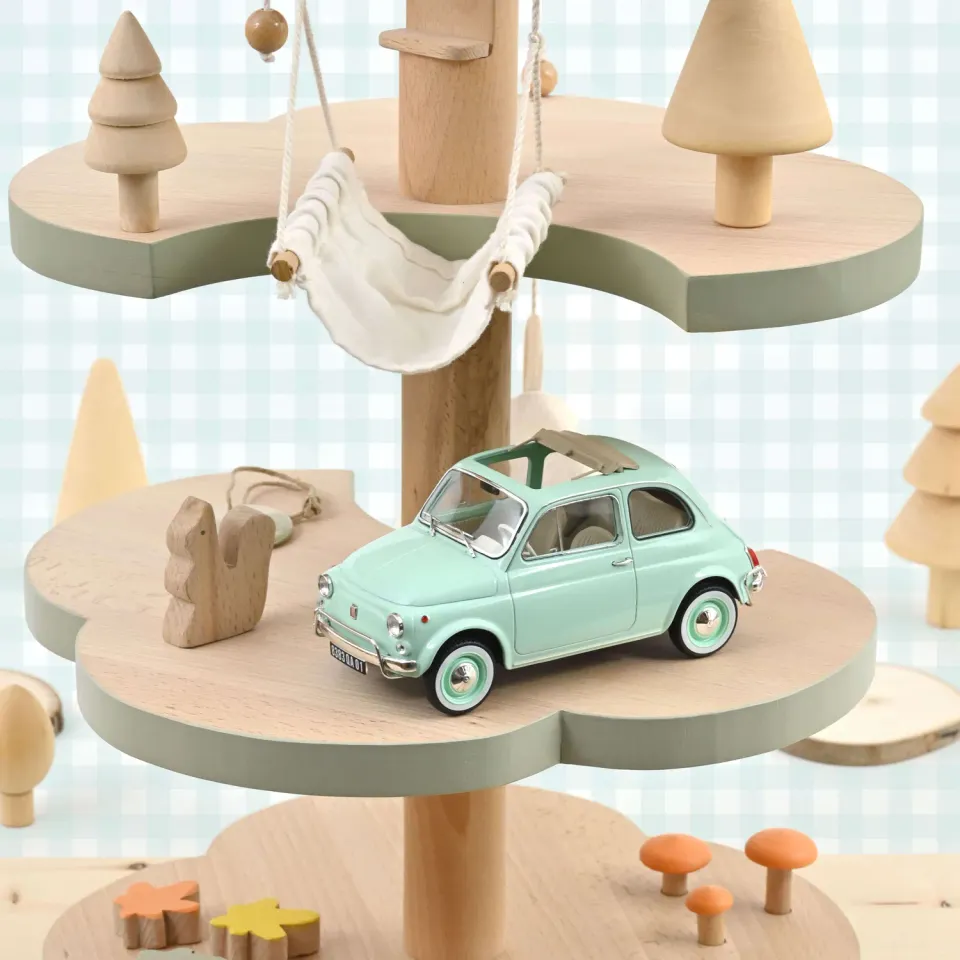 Norev Fiat 500 L 1968 miniature 1/18 bleu cadeau