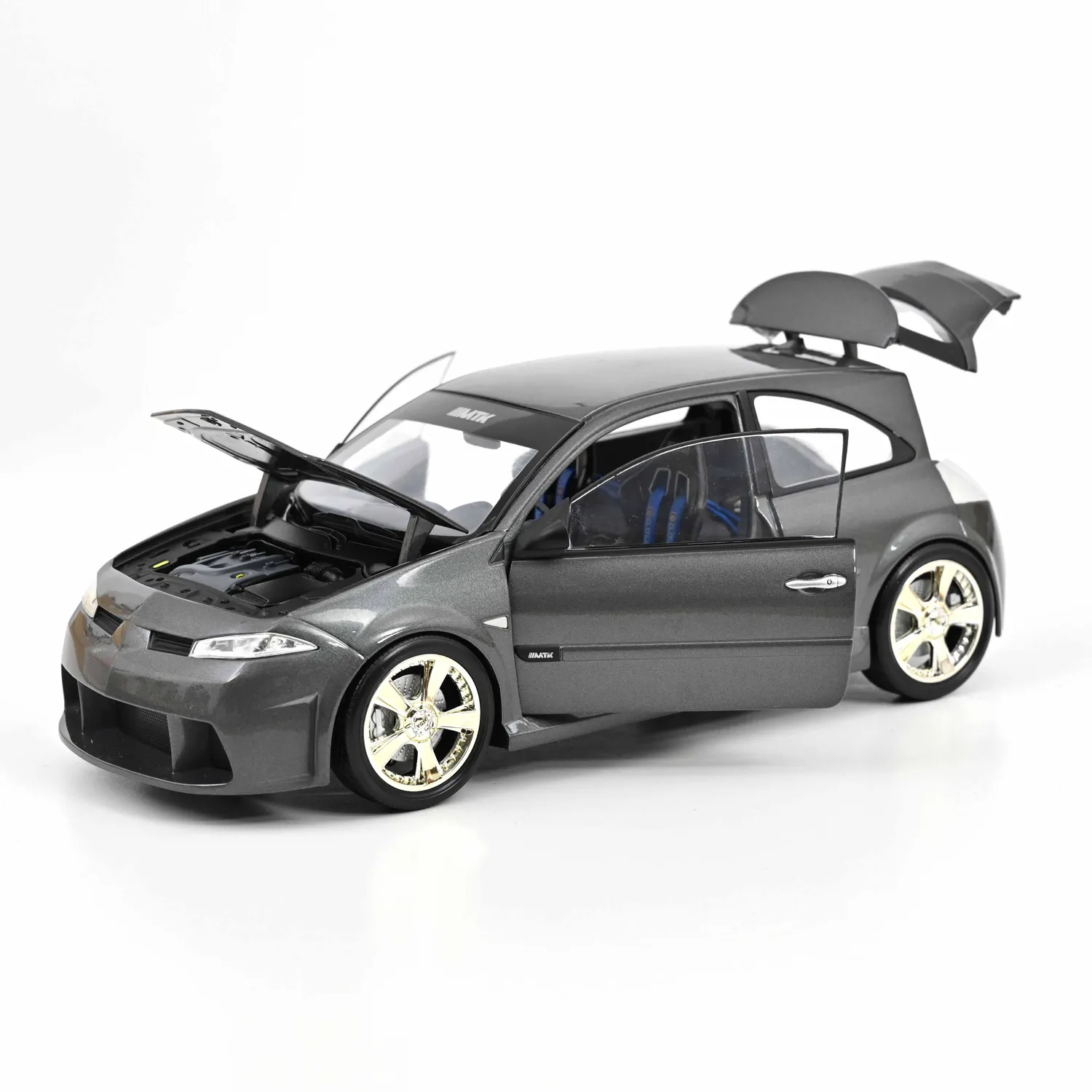 Norev Renault Mégane MTK 2004 miniature 1/18 gris hologramme