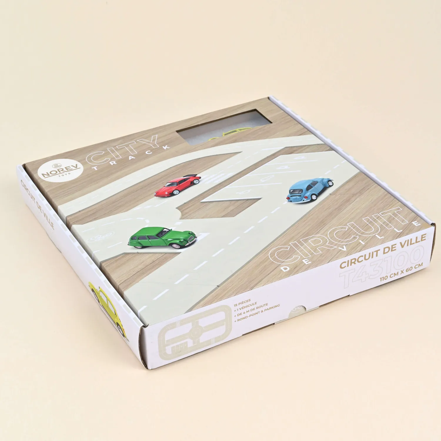 Norev Circuit de ville jouet silicone 15 pièces + Cox 1/43