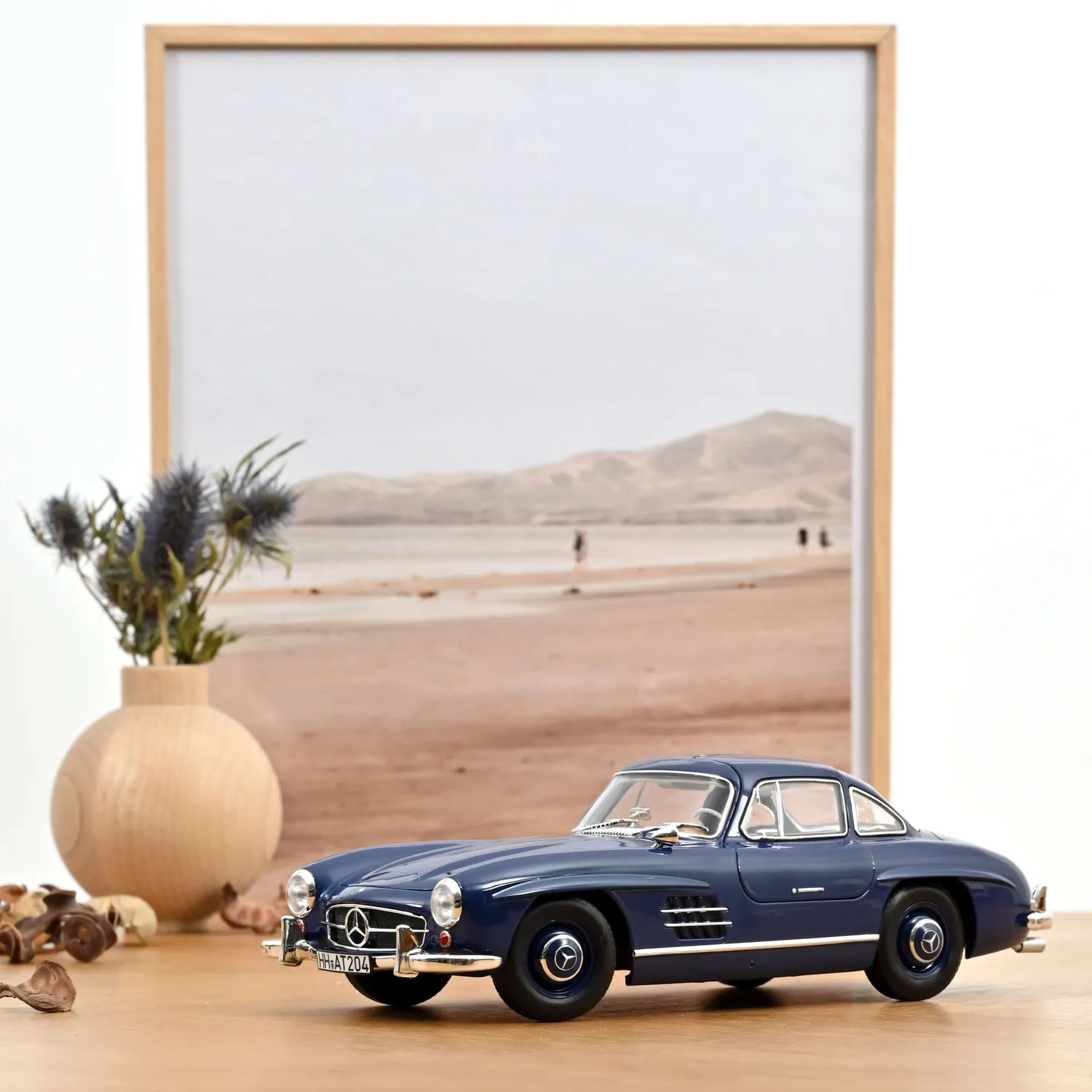 Norev Mercedes 300 SL 1954 miniature 1/18 bleu intérieur