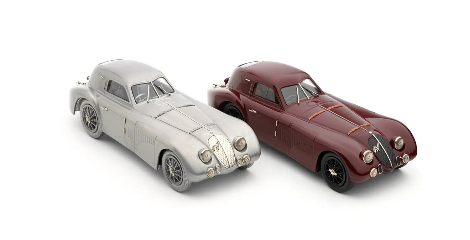 Alfa Romeo 8C 2900 B Speciale Le Mans miniature 1/31 argent rouge