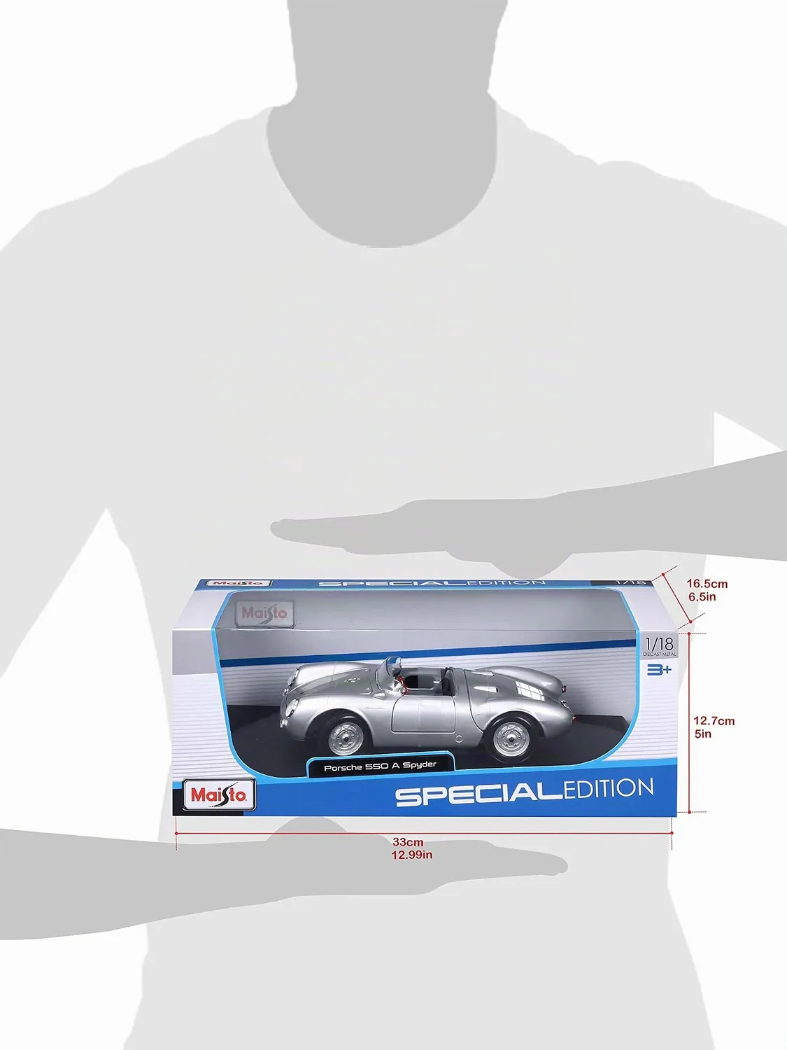 Maisto Porsche 550A Spyder miniature 1/18 grise