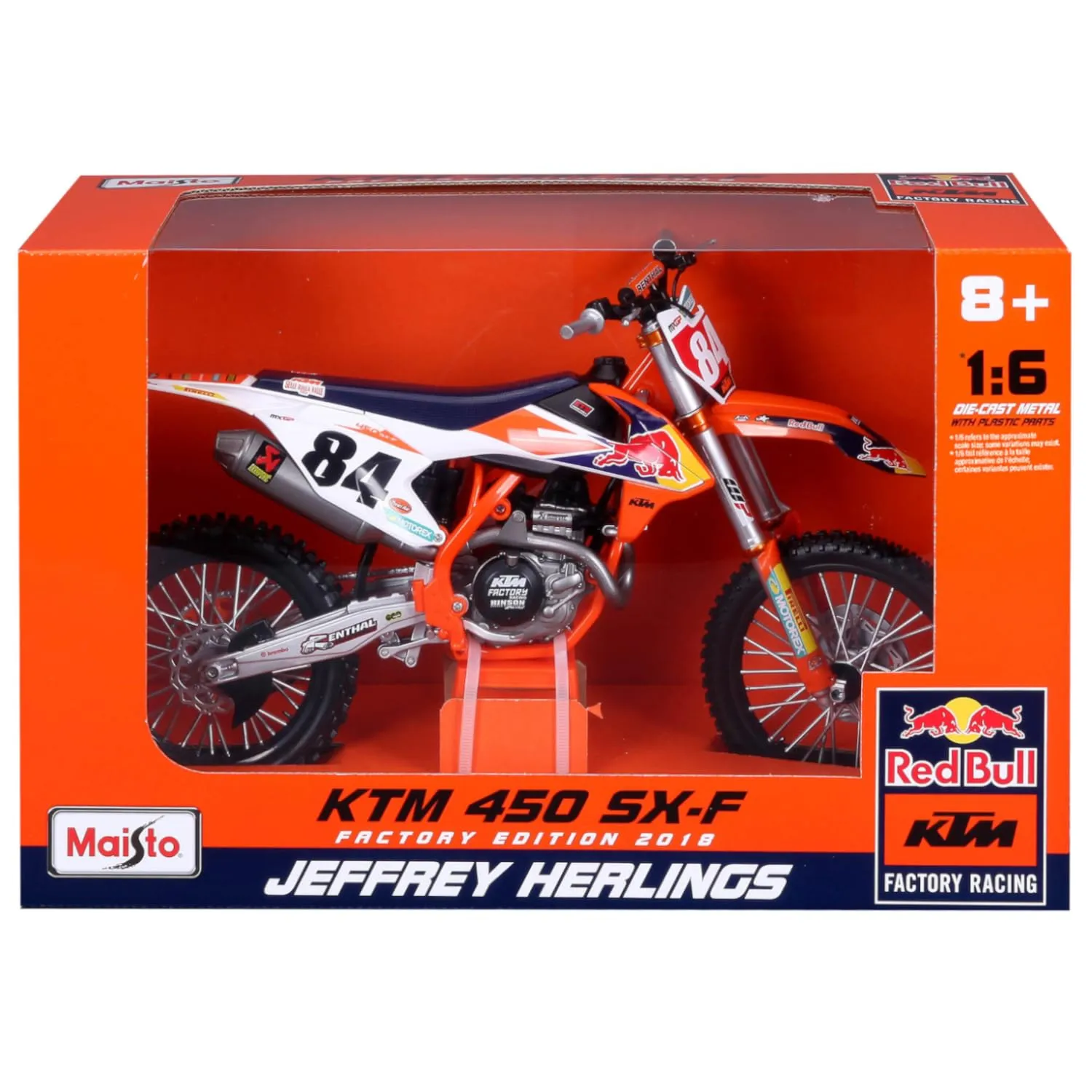 Maisto SX450 Red Bull KTM Supercross moto 1:6 métal