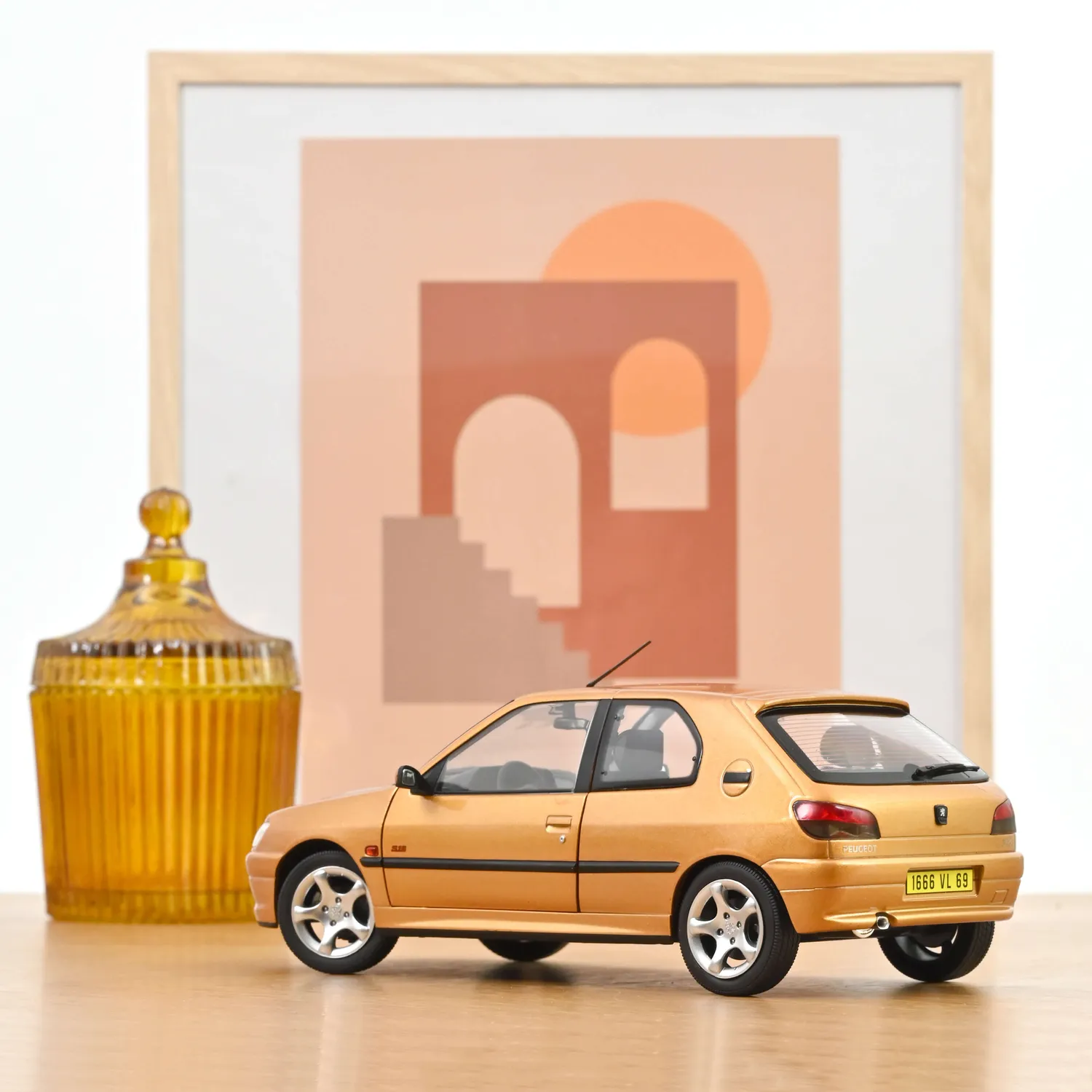 Norev Peugeot 306 S16 1997 voiture miniature 1/18 jaune
