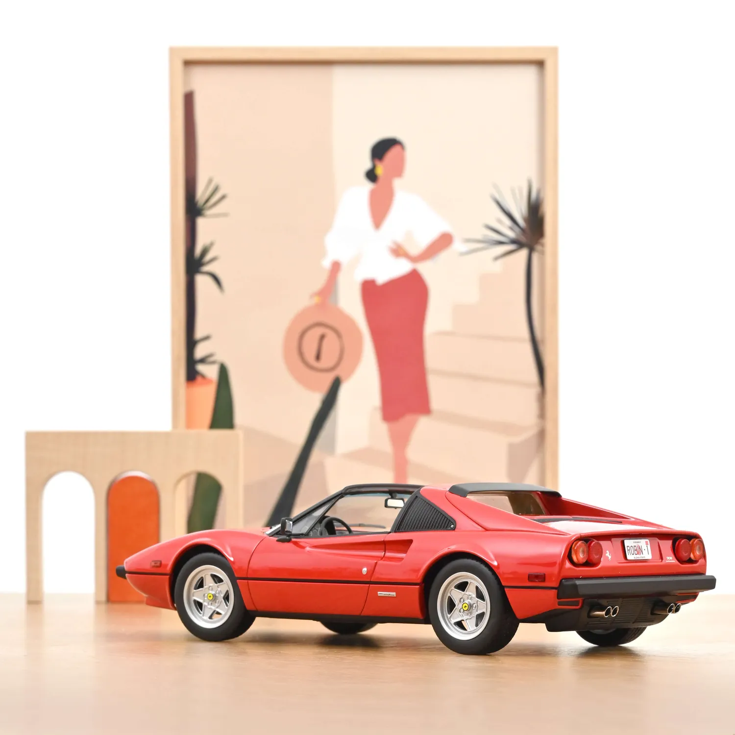 Norev Ferrari 308 GTS 1982 voiture miniature 1/18 rouge US
