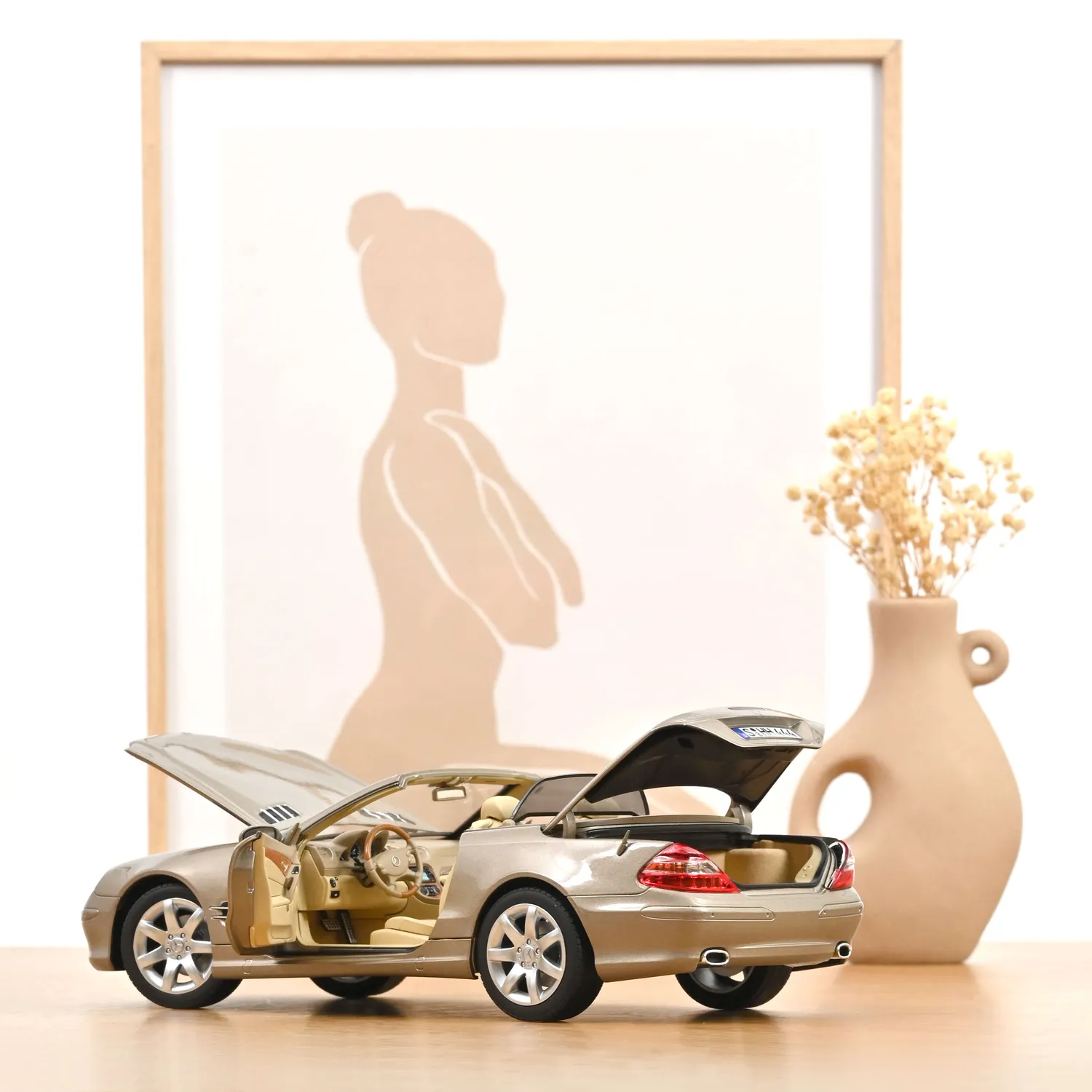 Norev Mercedes SL 500 2003 miniature 1/18 beige travertin