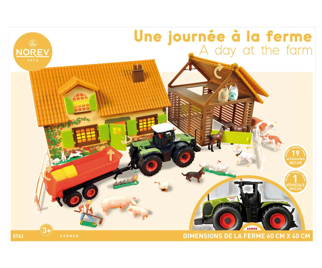 Norev Une journée à la ferme lot 2 bâtiments jouet agricole