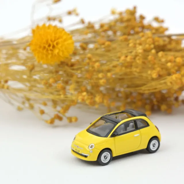 Norev Fiat 500C 2009 jaune miniature 1/87