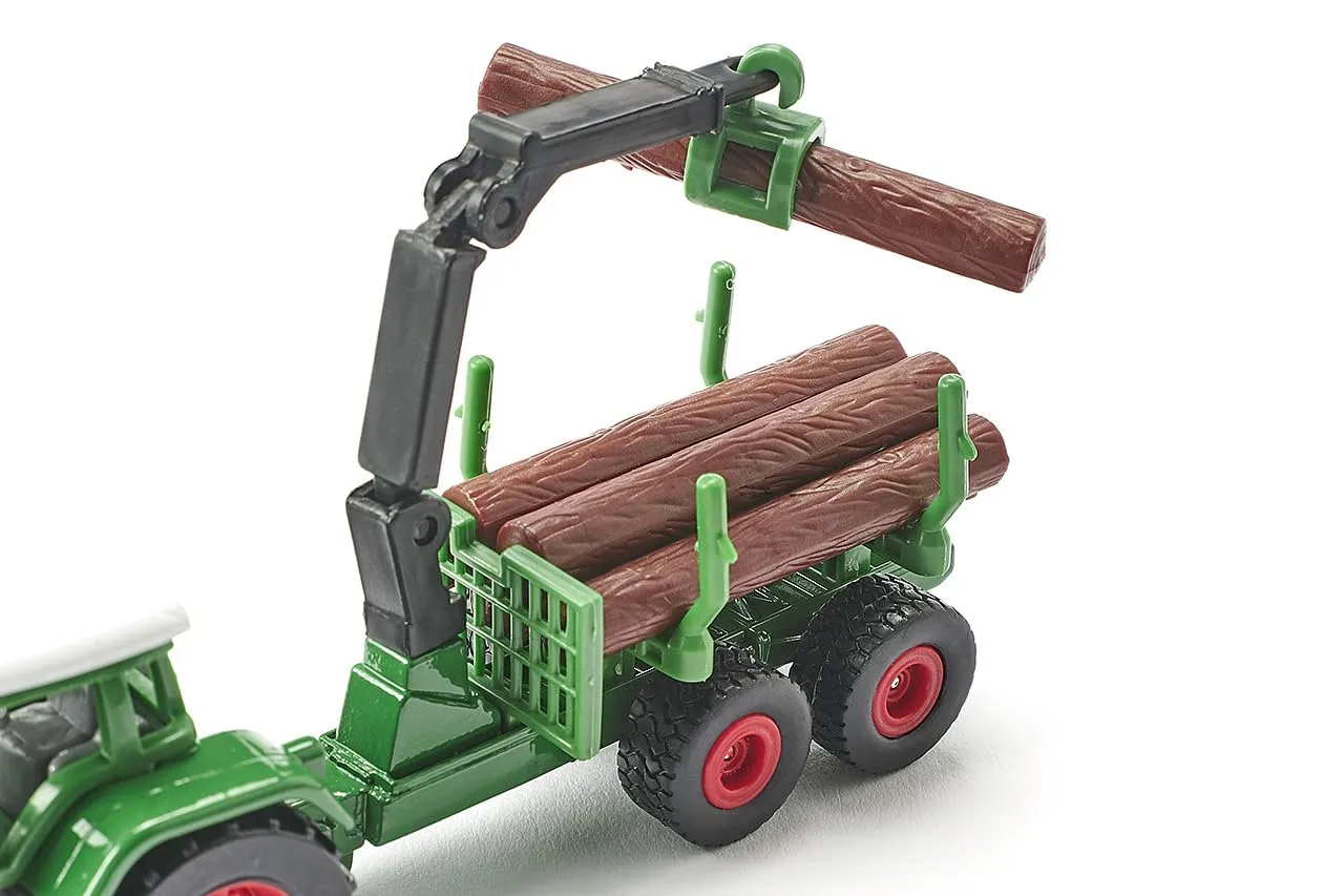 SIKU 1645 Tracteur remorque forestière miniature vert 14,7cm