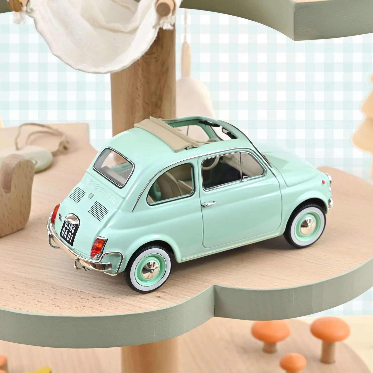 Norev Fiat 500 L 1968 miniature 1/18 bleu cadeau