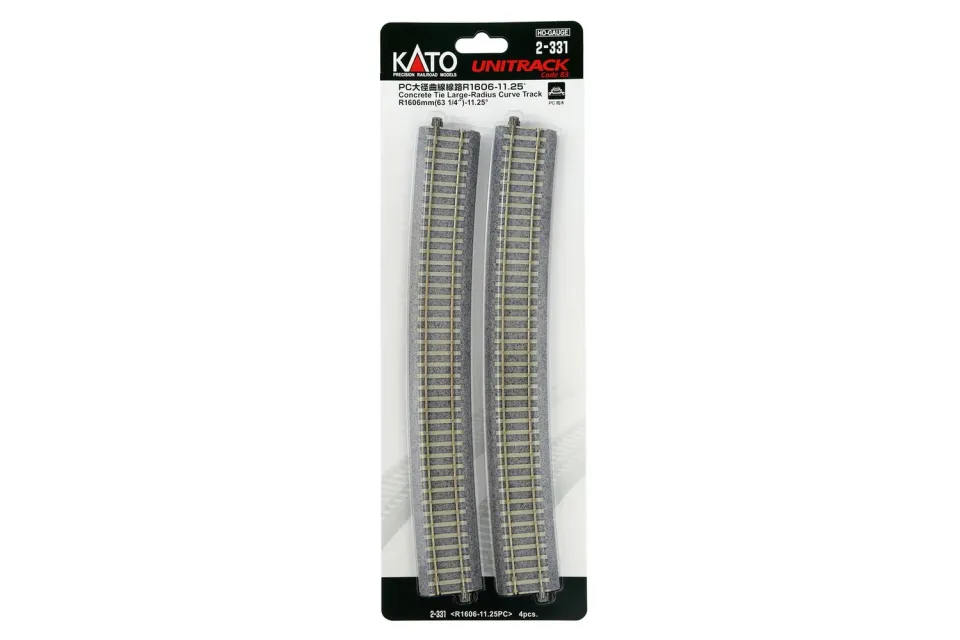 MINIS R1606 11,25° rail courbe traverses béton x4