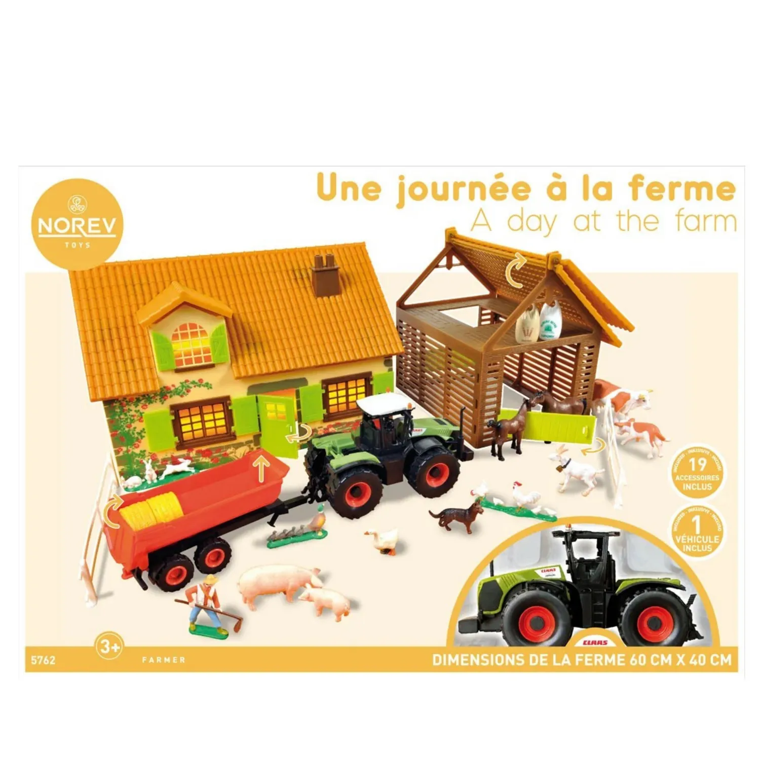 Norev Une journée à la ferme lot 2 bâtiments jouet agricole
