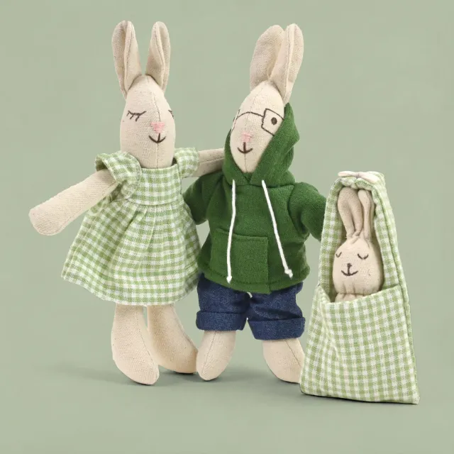 Norev Famille Choublanc peluche lapin coton bio 15 cm