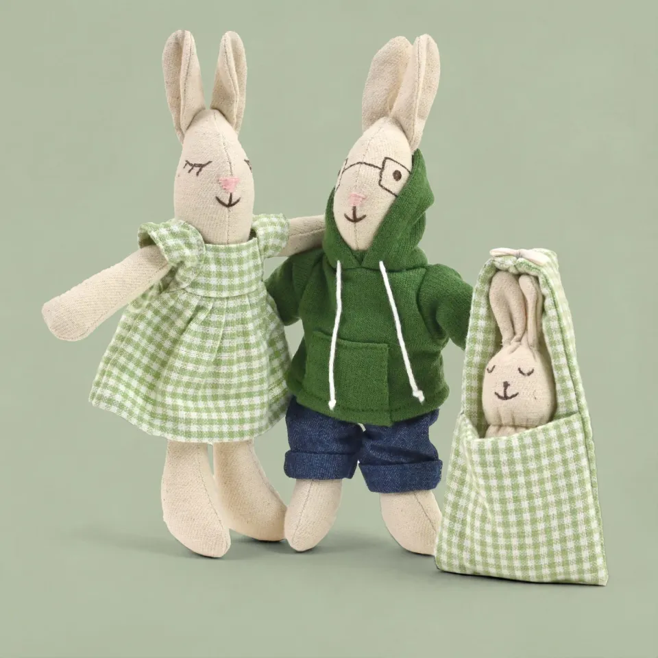 Norev Famille Choublanc peluche lapin coton bio 15 cm