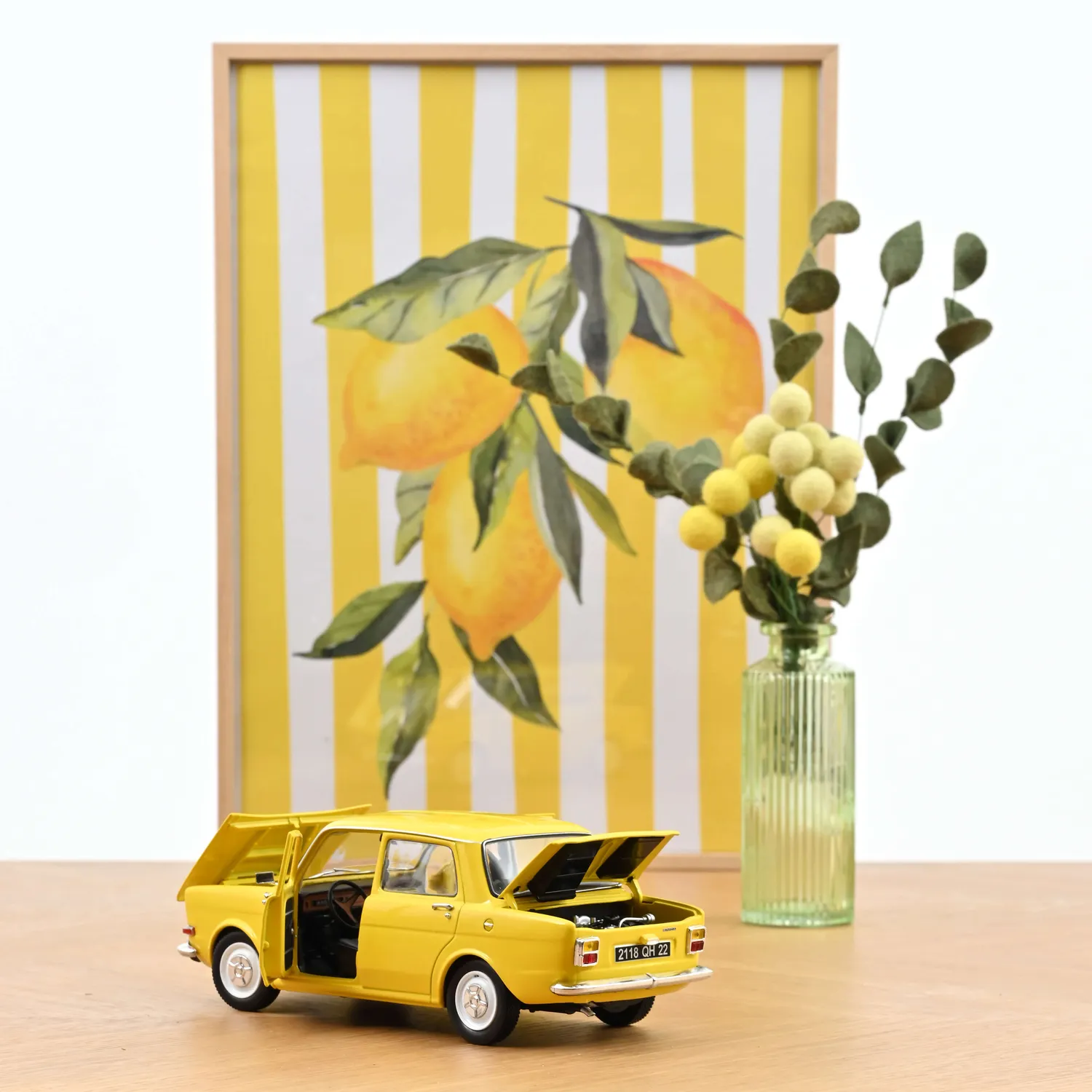 Norev Simca 1000 LS 1974 miniature 1/18 jaune maya 4 ouvrants