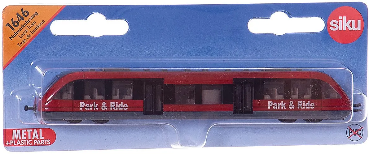 Siku 1646 train banlieue jouet métal 17,8 cm rouge