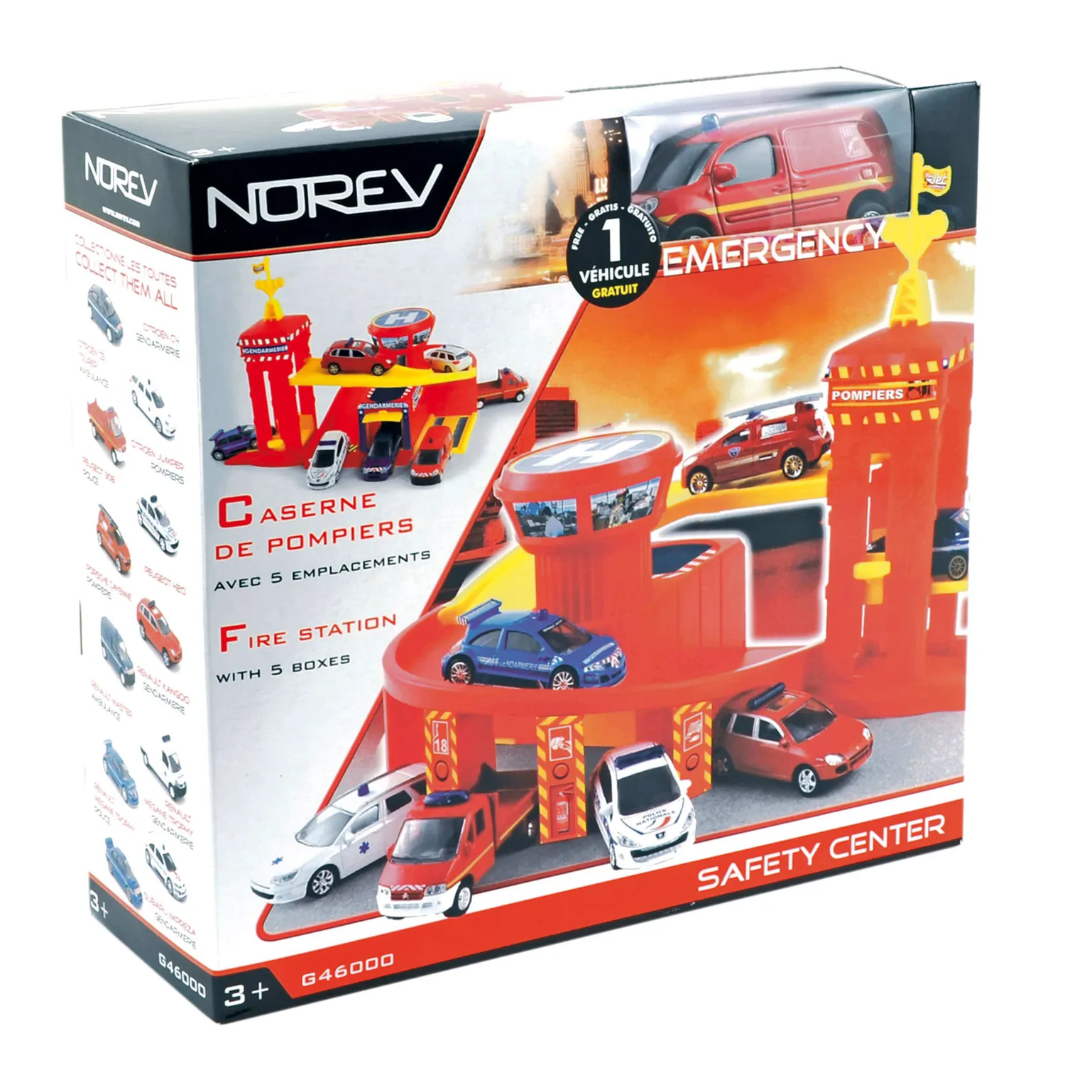 Norev centre de secours jouet 1/64 pompiers gendarmerie
