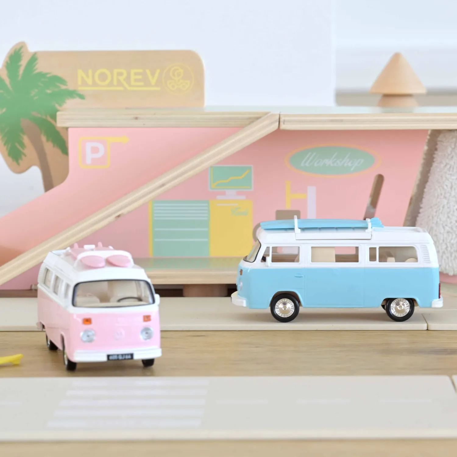 Norev Jet-car VW Combi T2b 1973 miniature 1/43 bleu clair