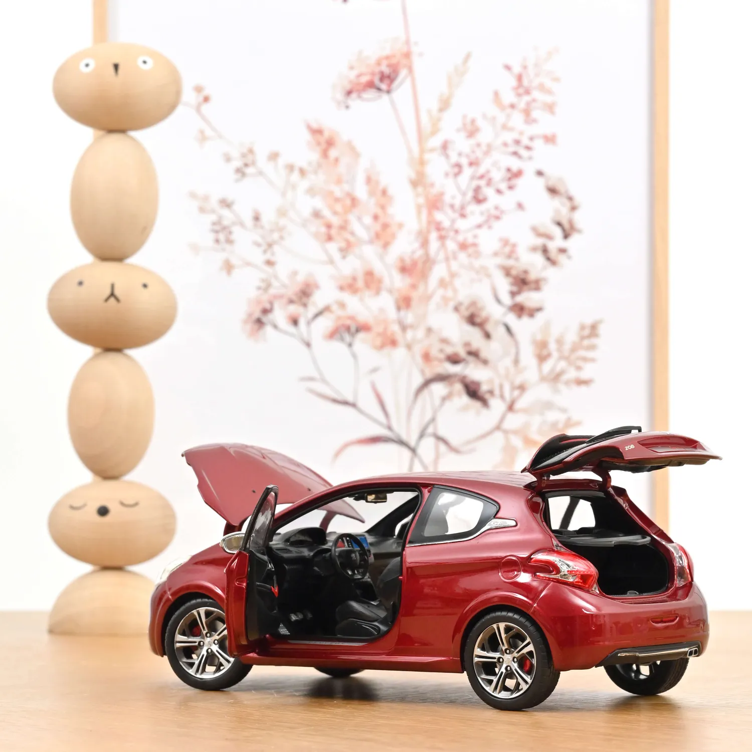 Norev Peugeot 208 GTi 2013 miniature 1/18 rouge rubis 4 ouvrants