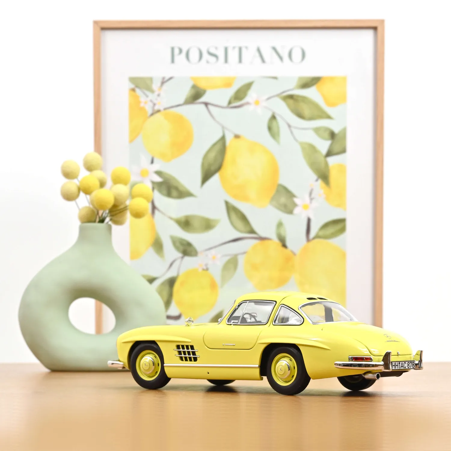 Norev Mercedes-Benz 300 SL 1954 miniature 1/18 jaune fantaisie 200 pcs