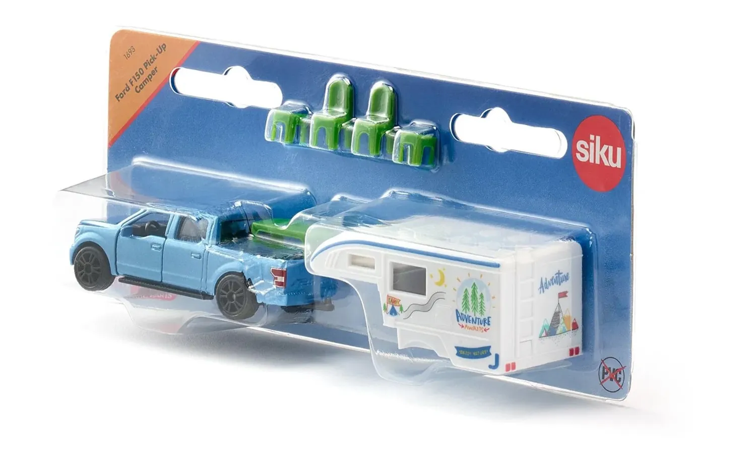 Siku Super 1693 Ford F150 Pick-Up Camper miniature 9,9 cm bleu