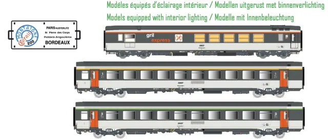 MINIS GE Vtu A10 B11 voitures SNCF N Ep.IV 3 pces