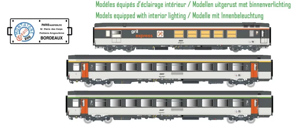 MINIS GE Vtu A10 B11 voitures SNCF N Ep.IV 3 pces