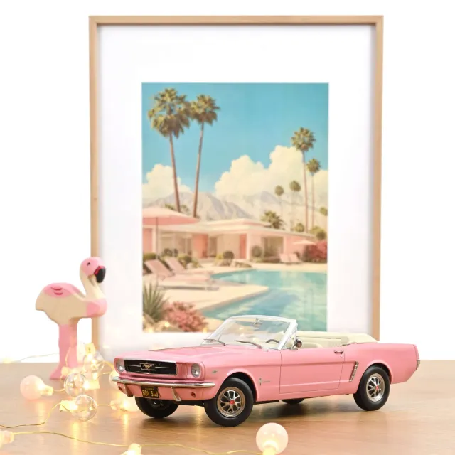 Norev Ford Mustang Convertible 1965 miniature 1/18 rose
