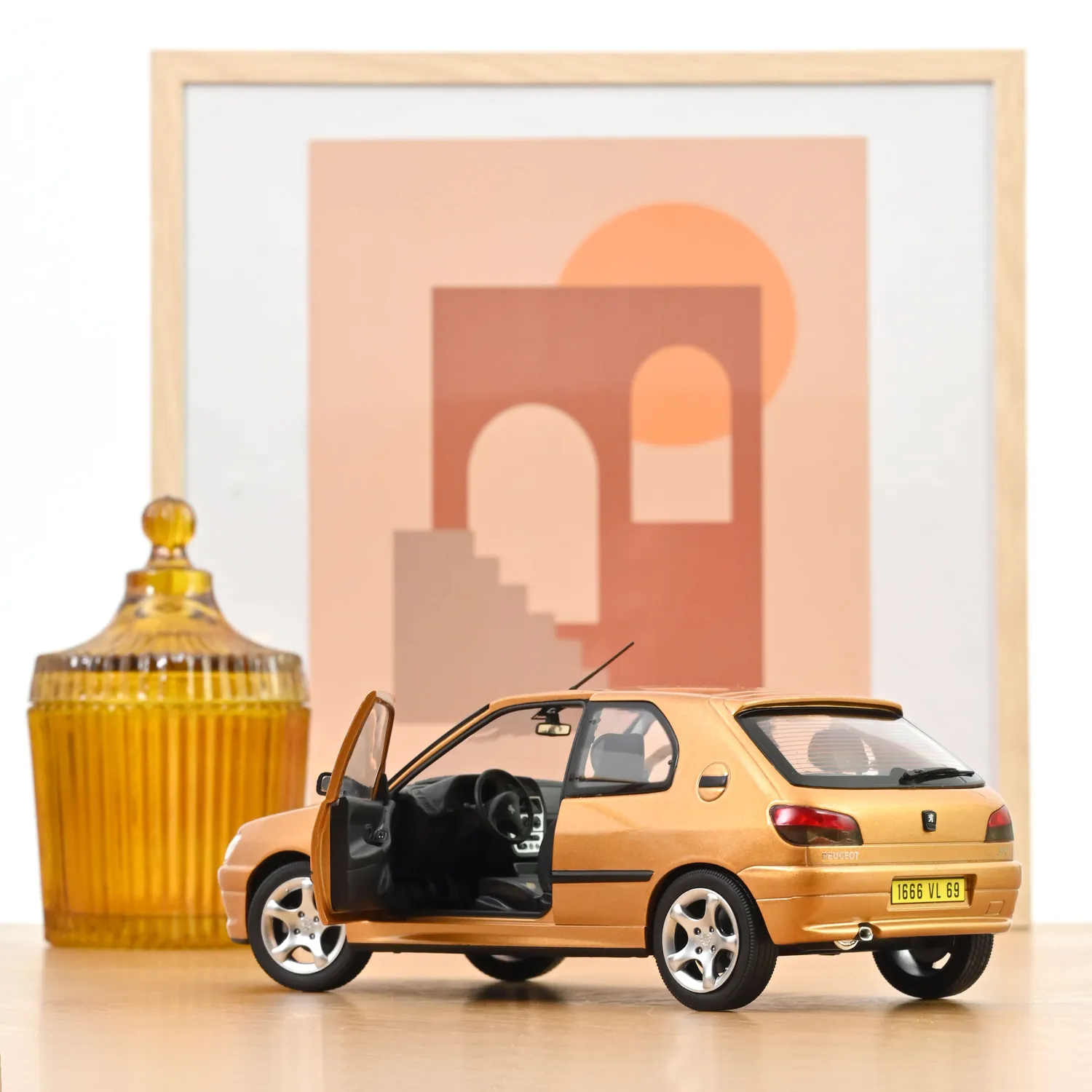 Norev Peugeot 306 S16 1997 voiture miniature 1/18 jaune