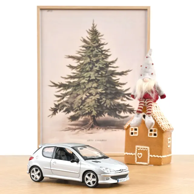 Norev Peugeot 206 RC 2003 miniature 1/18 argent 4 ouvrants