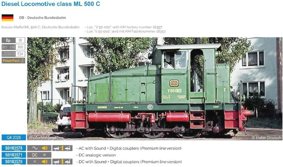MINIS ML 440C V50 DB locomotive diesel Ep.III DC Sound