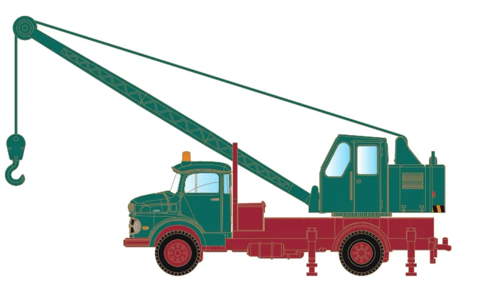 MINIS MB L322 camion grue vert rouge Fuchs