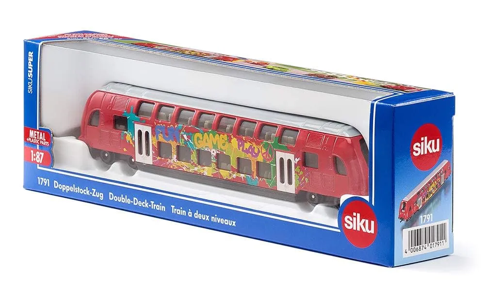 Siku Super 1791 train deux étages rouge graffiti
