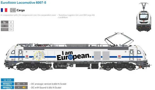 MINIS Série 6007 Euro 6000 locomotive électrique DB Cargo