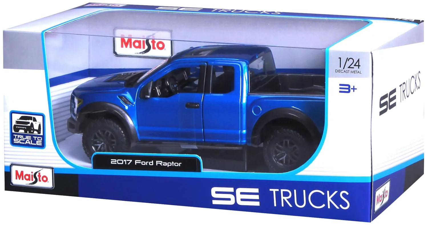 Maisto Ford F150 Raptor 2017 pickup miniature 1:24 bleu