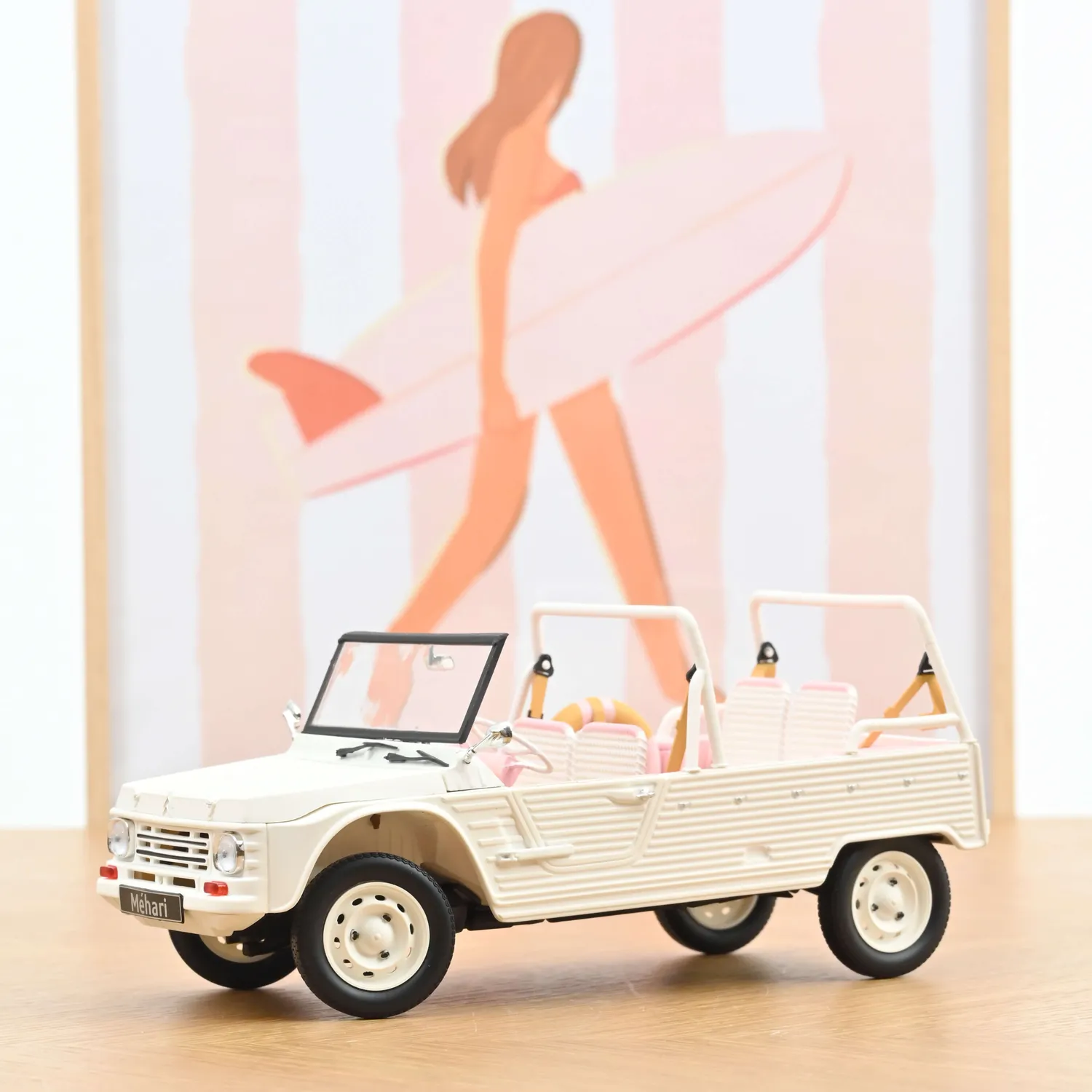 Norev Citroën Méhari 2023 voiture miniature 1/18 blanc rose