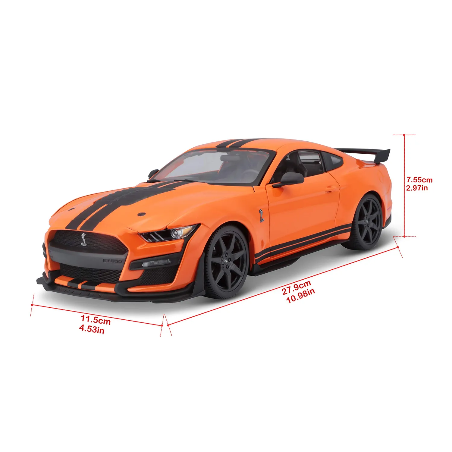 Maisto Ford Shelby miniature 1/18 orange noire ouvrante