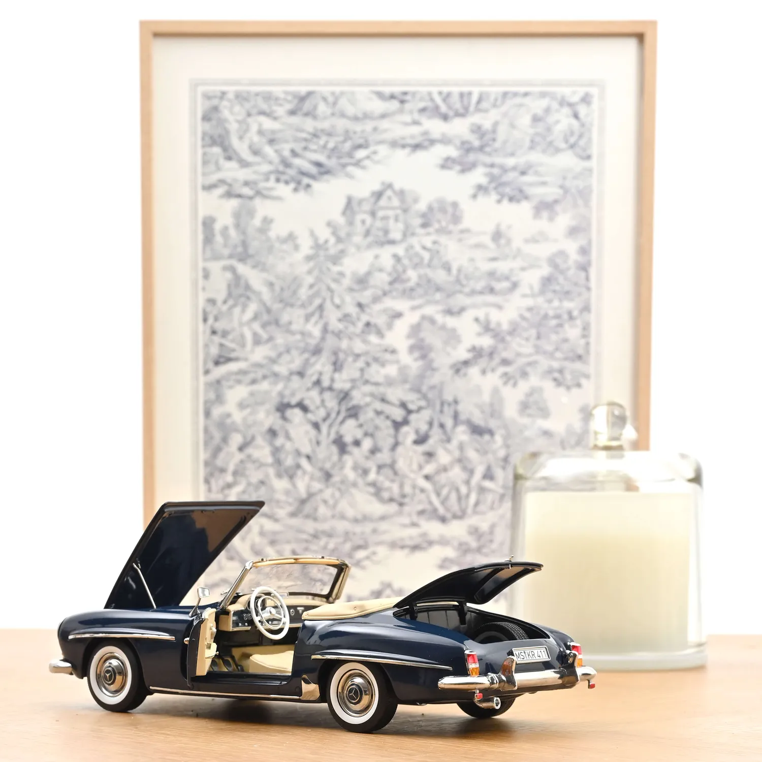 Norev Mercedes 190 SL 1957 miniature bleu moyen 1/18 ouvrants