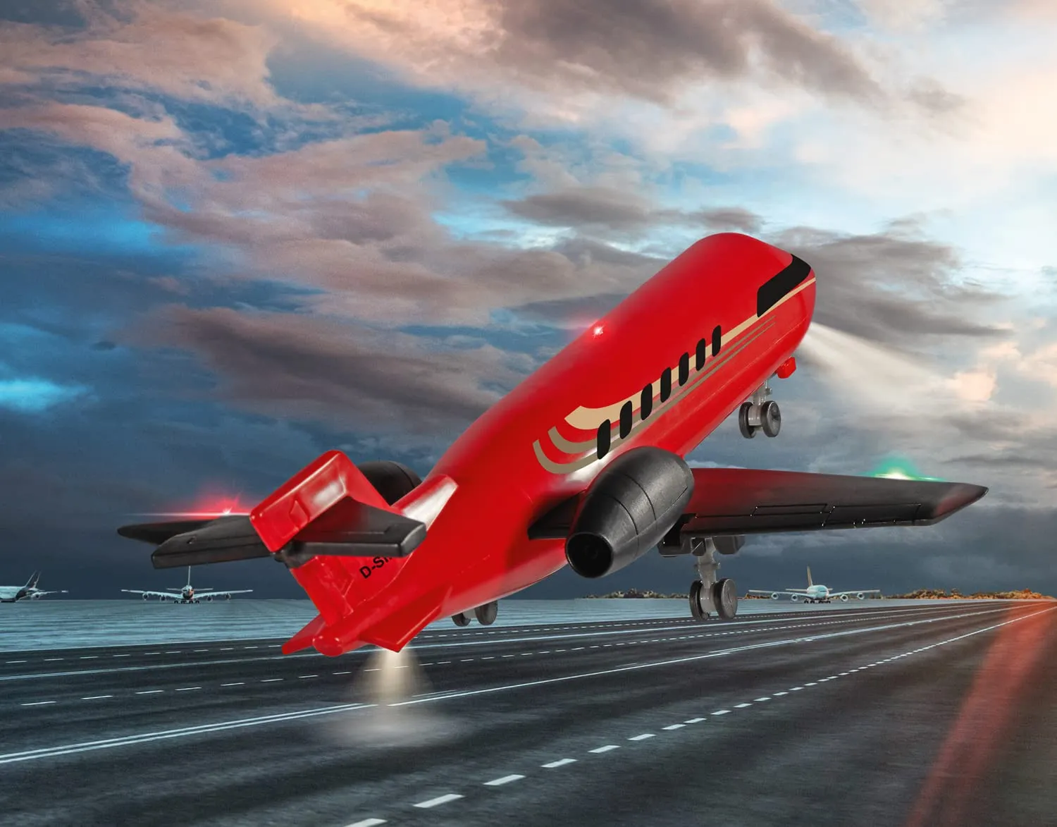 SIKU Super 2526 jet privé avion miniature rouge LED train rentrant