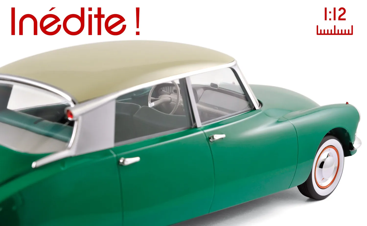 Norev Citroën DS 19 1956 miniature 1/12 vert printemps
