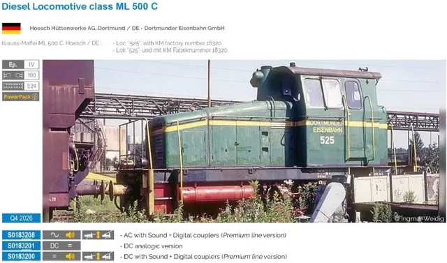 MINIS ML 500C locomotive diesel Ep IV sonore