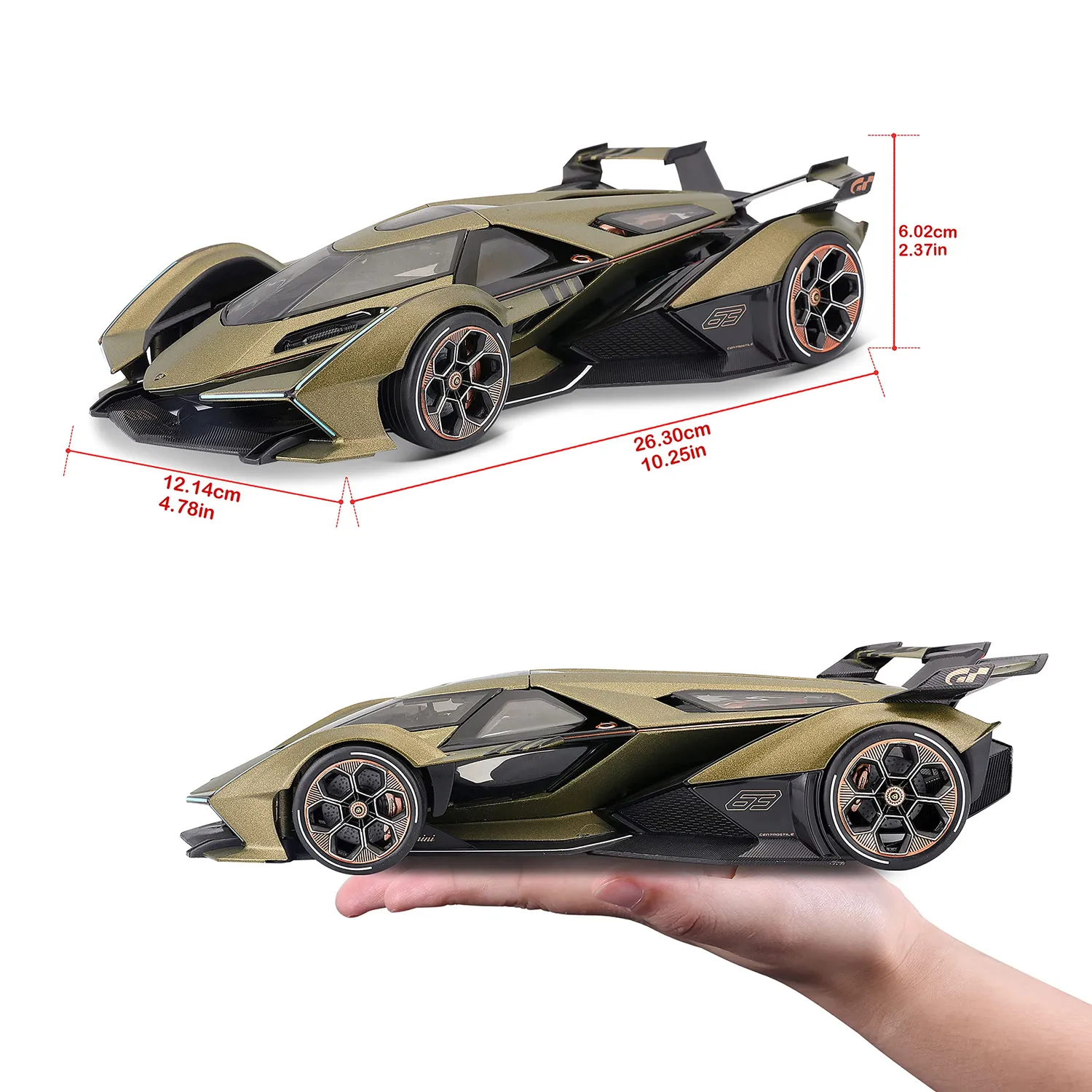 Maisto 1/18 Lamborghini V12 Vision GT voiture verte