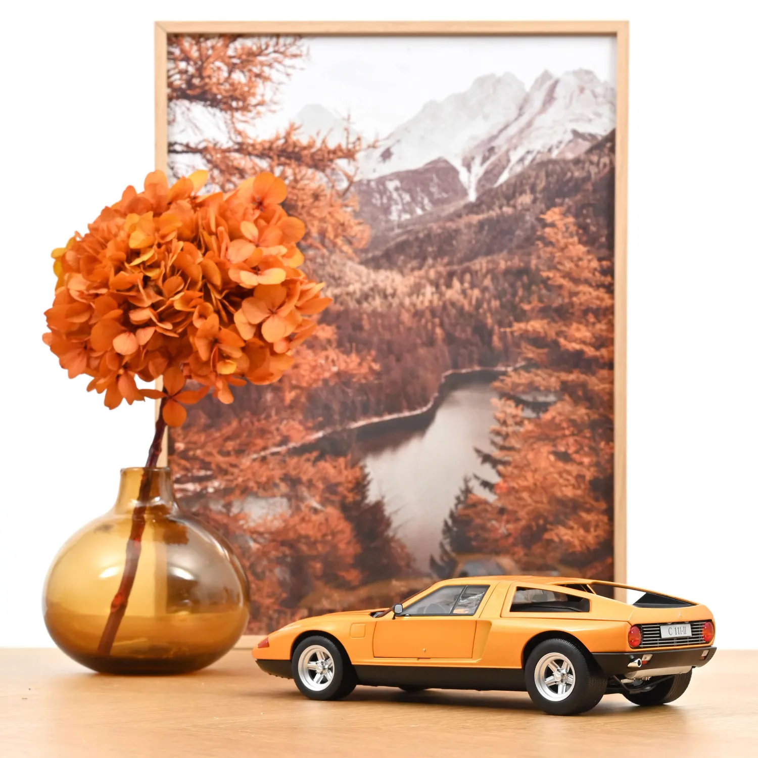 Norev Mercedes C111-II 1970 miniature 1/18 orange métal