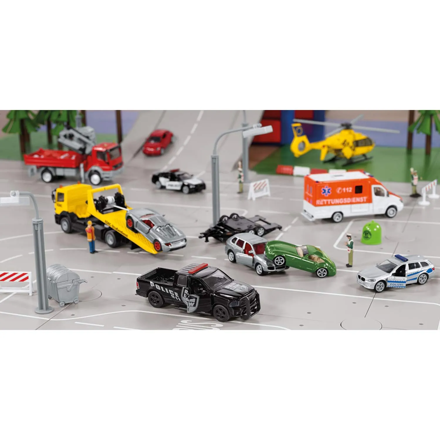 Siku 2712 dépanneuse + voiture miniature 1/55 jaune ADAC