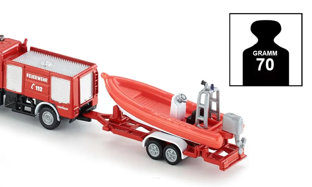 Siku Super 1636 Unimog pompiers miniature avec bateau