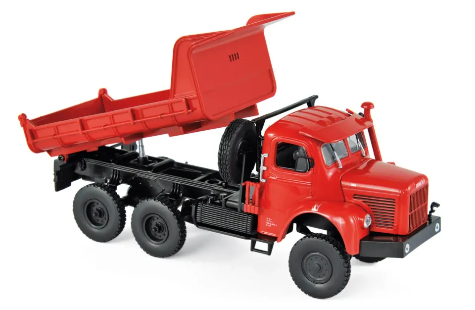 Norev Berliet GBC 8 6x6 1958 voiture miniature 1/43 rouge benne